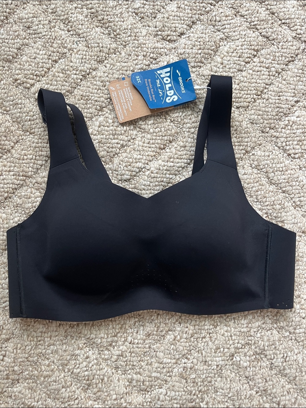 Brooks Black Seamless High-Support Sports Bra